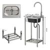 Freestanding Stainless Steel Kitchen Sink, 1 Basin, 82 × 38 × 33 cm view 3