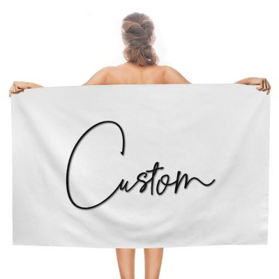 Personalized Beach Towel, 78.9 x 130.9 cm, Quick-Drying, Soft, Lightweight, Letter Monogram, Font, Travel Towel for Gym, Pool, Spa, 78.9 x 139.9 cm