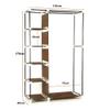 Kedia Fabric Wardrobe with Zipper, Clothing Rack and Shoe Storage, 110 × 45 × 178 cm, Coffee view 2