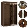 Kedia Fabric Wardrobe with Zipper, Clothing Rack and Shoe Storage, 110 × 45 × 178 cm, Coffee view 3