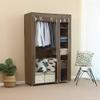 Kedia Fabric Wardrobe with Zipper, Clothing Rack and Shoe Storage, 110 × 45 × 178 cm, Coffee view 4