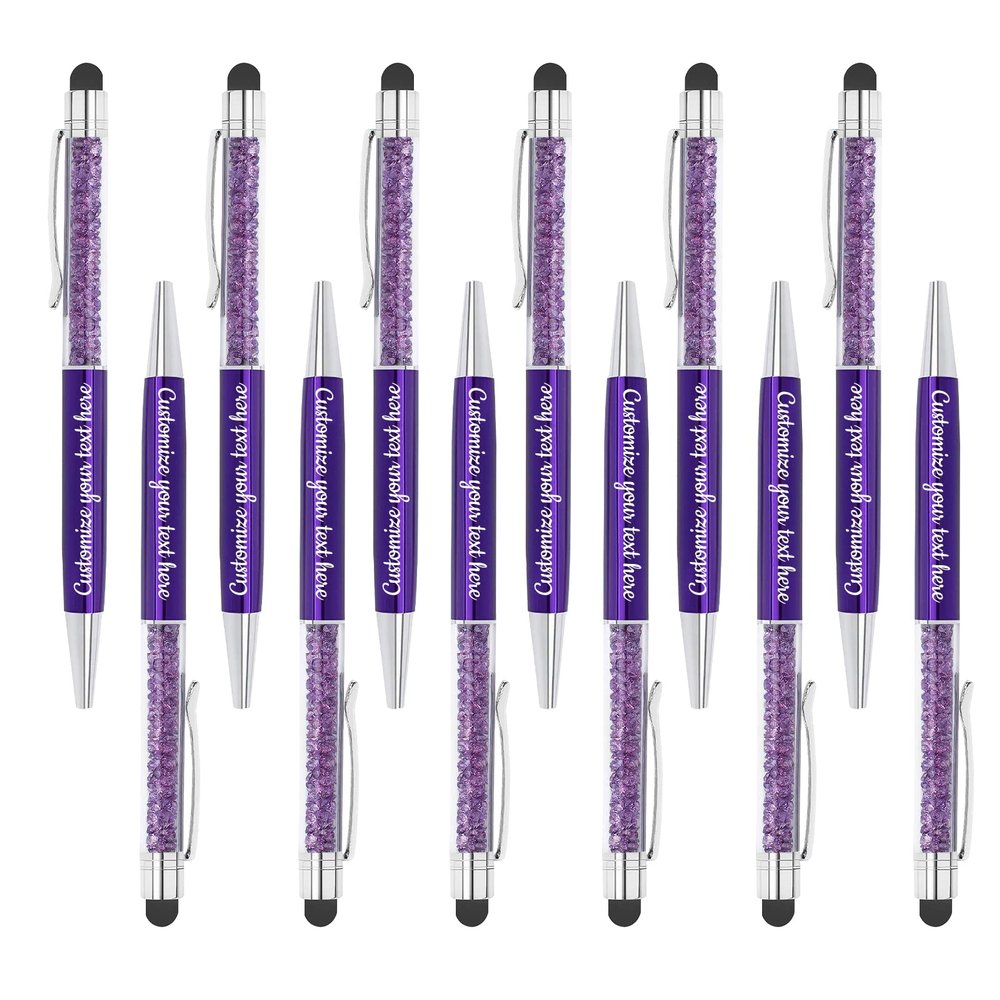 LINMQIU Personalized Ballpoint Pens, 0.5 mm Engraved with Name, Business URL, Birthday, Graduation Wishes, or Company Name, Up to 300 Pieces