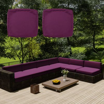 SYLC Waterproof Sofa Seat Cushion Covers with Zipper, 2-Pack, 60 x 60 x 10 cm, Purple