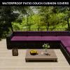 SYLC Waterproof Sofa Seat Cushion Covers with Zipper, 2-Pack, 60 x 60 x 10 cm, Purple view 2