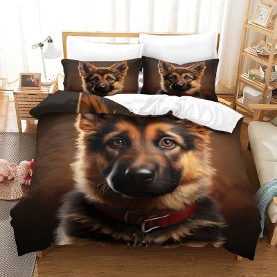 TNFHSOFT German Shepherd 3-Piece 3D Microfiber Duvet Cover Set