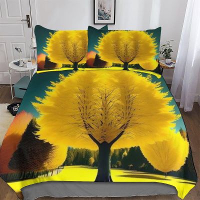 PAZZK Tree of Life Pattern Duvet Cover Set, 3D Print, Microfiber, King 220 x 240 cm