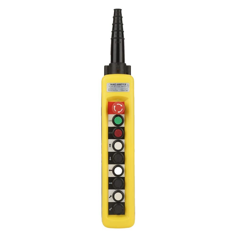 MCQWOMFQAK Hoist Pendant Controller with Emergency Stop Push-Button Switch xiaguolingsm