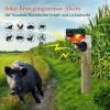 Lancoon Solar Motion Sensor Alarm, 360° Detection, Loud Siren, LED Flashing Light, IP55 Waterproof, Remote Control view 2