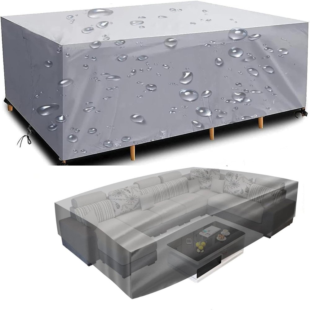 FKKJPJ Patio Furniture Cover, 140 x 140 x 90 cm (55 x 55 x 35 in), Rectangular 420D Oxford Fabric, Waterproof