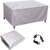 FKKJPJ Patio Furniture Cover, 140 x 140 x 90 cm (55 x 55 x 35 in), Rectangular 420D Oxford Fabric, Waterproof view 2