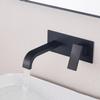 ZYCDP Wall-Mount Bathroom Sink Faucet, Waterfall Spout, Single-Handle, Brass, Black view 1