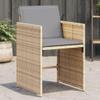 Tidyard Garden Chairs with Cushions, 4 Pieces, Beige Poly Rattan view 1