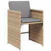 Tidyard Garden Chairs with Cushions, 4 Pieces, Beige Poly Rattan view 4