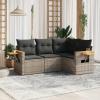 Tidyard 4-Piece Poly Rattan Outdoor Lounge Set with Cushions view 1