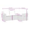 Tidyard 4-Piece Poly Rattan Outdoor Lounge Set with Cushions view 3