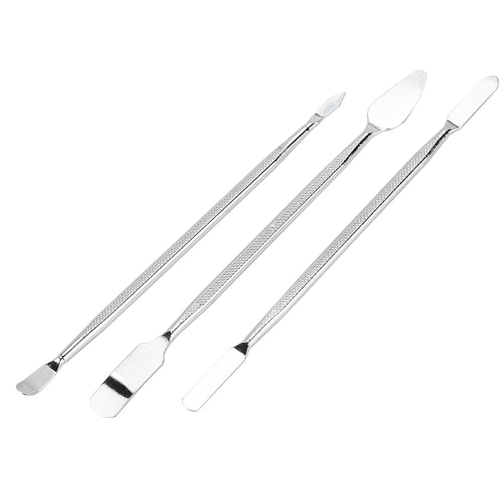 Nikou 3-Piece Phone Opening Tool Set, Universal Metal Spudgers for Tablet Repair, Silver