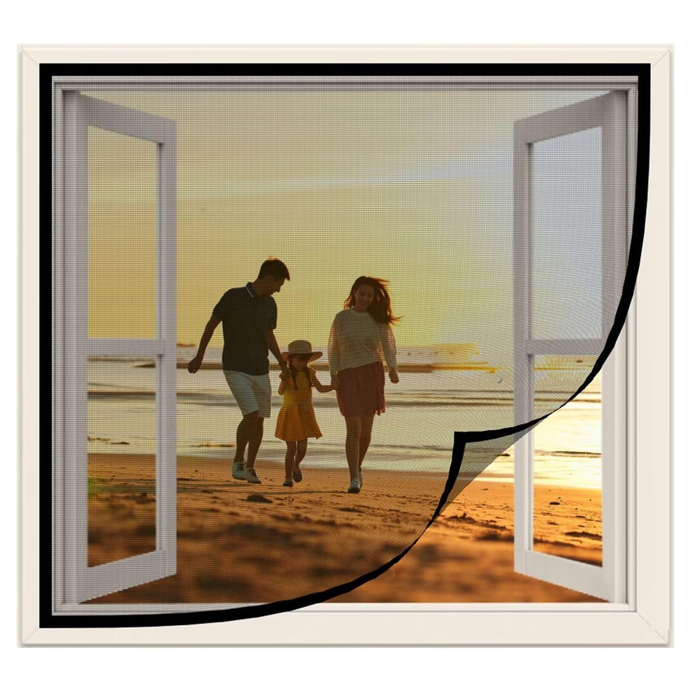 70 x 120 cm Black Window Mosquito Net with Hook-and-Loop Tape