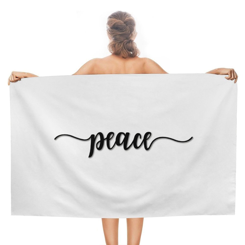 Peace Beach Towel, Absorbent, 78.9 x 130.9 cm, Colorfast Microfiber