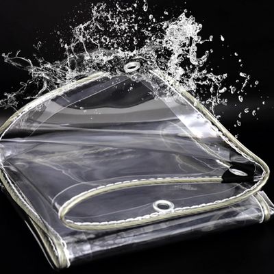 Sh000ad Transparent PVC Tarp with Grommets, 0.3 mm Waterproof Cover, 1.9 m x 3.2 m