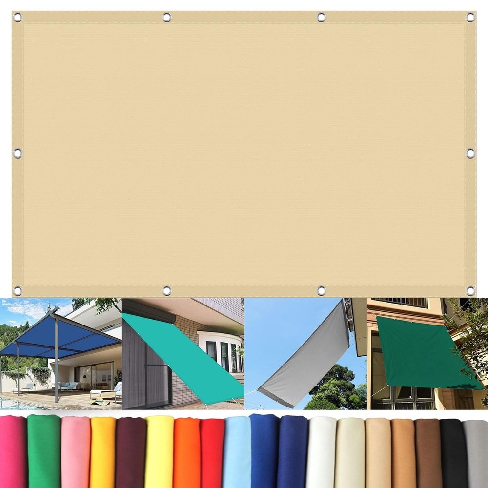 Garden Sun Shade Sail 1.2 x 2.4 m, Waterproof, UV Protection, Cream