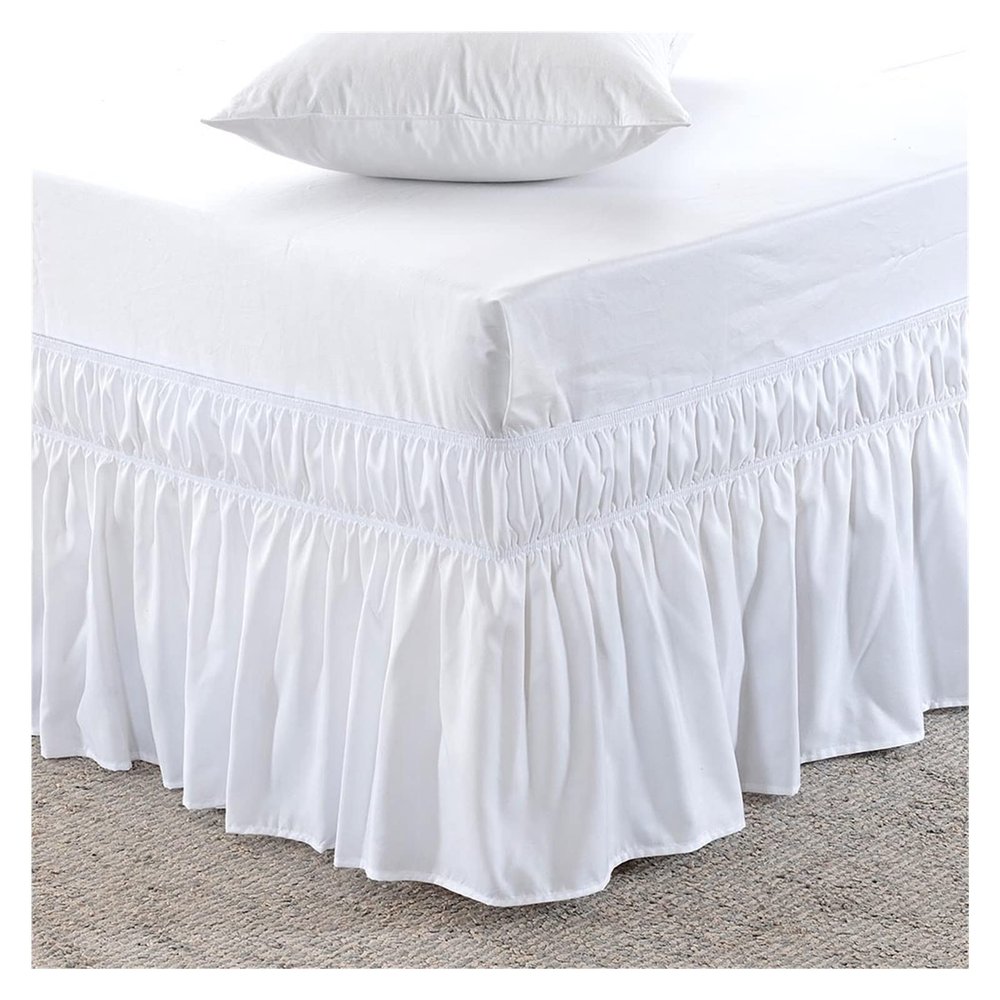 Three-Sided Fabric Wraparound Elastic Bed Skirt