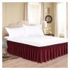 LIZHAYG Classic Thick Solid-Color Bed Skirt with Ruffles, Wrinkle- and Fade-Resistant Fabric, and Wide Elastic Band (Burgundy, Queen 150 x 200 x 38 cm) view 1