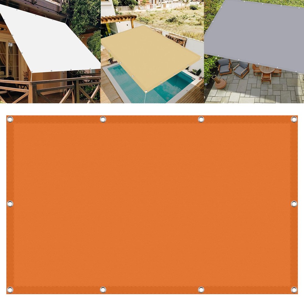 Shade Sail, 2.4 x 3.5 m, Waterproof, 98% UV Protection, with Ropes, Orange