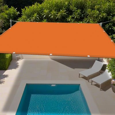 Waterproof Shade Sail 3 x 9.5 m, UV, Sun and Wind Protection, Orange