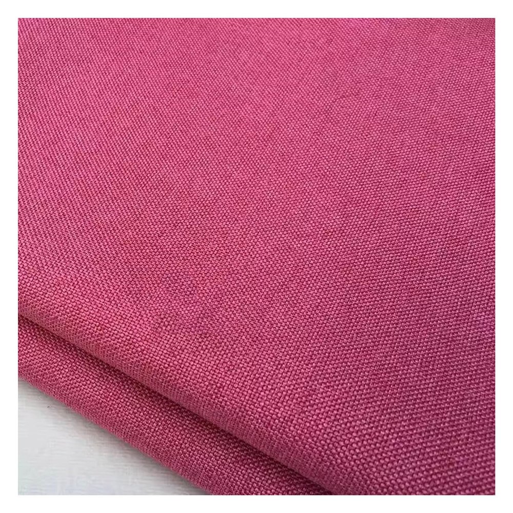 Sewing Fabric, Solid-Colored Linen Fabric by the Yard, DIY Upholstery Fabric for Sofas, Tablecloths, Curtains and Chairs, Washable (Rose Red, 58.26 x 39.37 in)