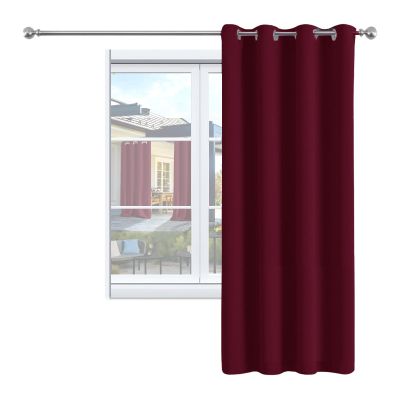 GZQIAWY 1-Piece Thermal Insulated Blackout Curtain with Grommets, Burgundy, 160" W x 69" H