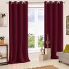 GZQIAWY 1-Piece Thermal Insulated Blackout Curtain with Grommets, Burgundy, 160" W x 69" H view 2