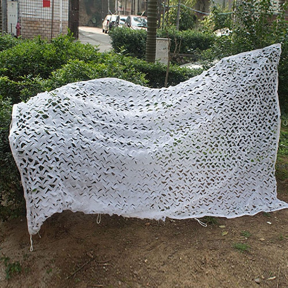CUPLES Camouflage Net Outdoor Camo Net, White Canopy, 1.5x2m, 2x3m, 2x4m, 3x5m, 4x6m, 5x6m, 6x8m, 7x10m, 10x10m, for Garden, Leisure, Camping, Parties, Bars, Decor, Woodland