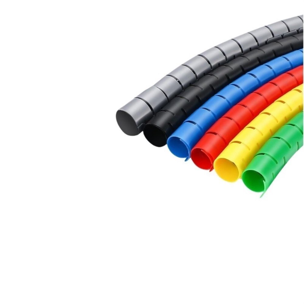 1 m Spiral Cable Wrap Protector Tube, 8 mm–35 mm, Black, 42 mm Inside Diameter