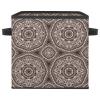 VAPOKF Foldable Storage Cube with Handles, Mandala Brown Psychedelic Henna view 1