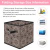 VAPOKF Foldable Storage Cube with Handles, Mandala Brown Psychedelic Henna view 3