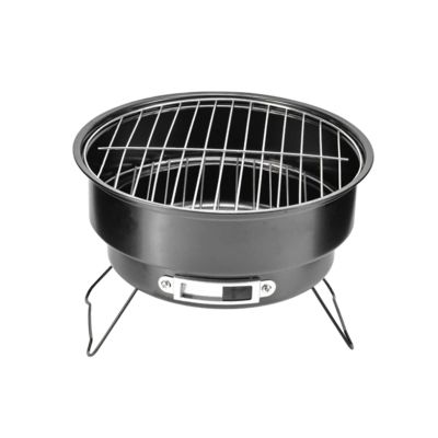 MYVVKIA Stainless Steel Round Portable BBQ Grill, Mini Camping Wood and Charcoal Grill