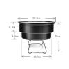MYVVKIA Stainless Steel Round Portable BBQ Grill, Mini Camping Wood and Charcoal Grill view 2