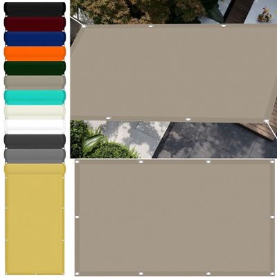 Rectangular Sun Shade Sail with Ropes, 1.2 x 4.8 m, Taupe