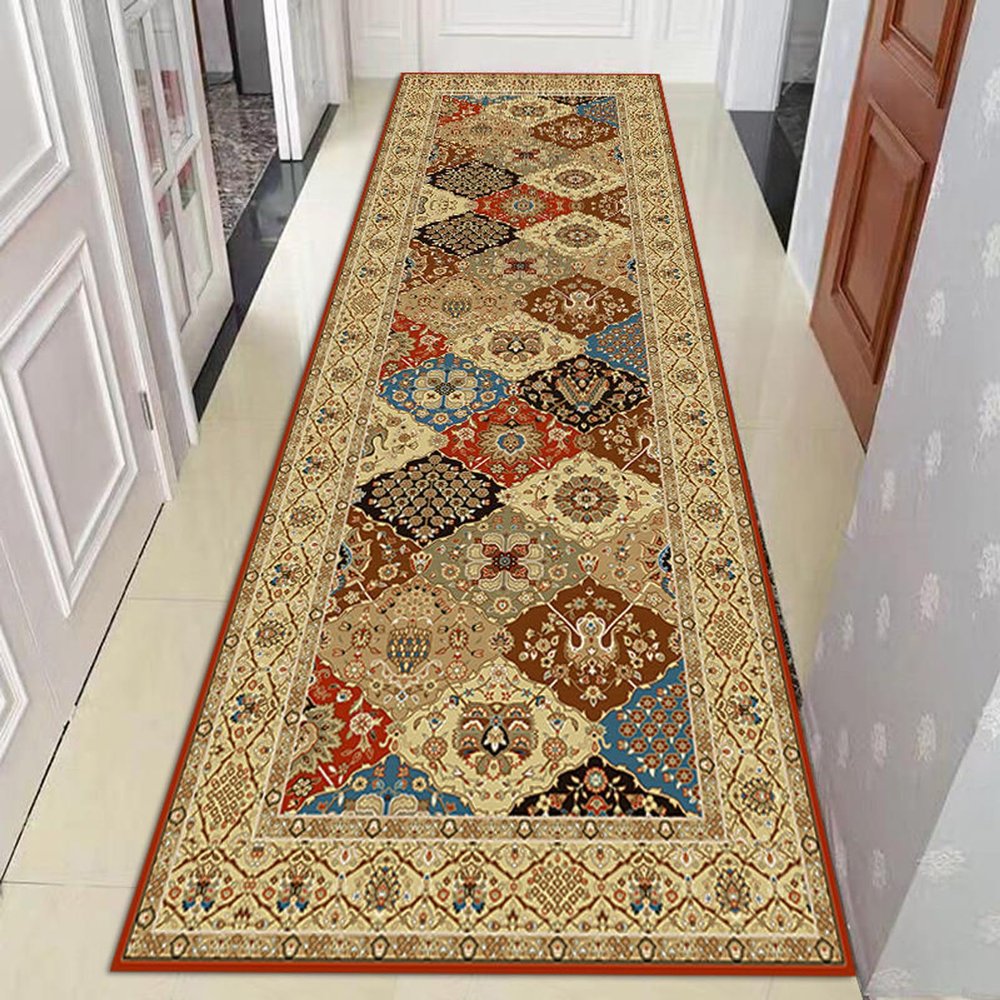 ANram Runner Rug, Non-Slip Narrow Runner for Kitchen, Hallway, Stairs and Entryways, 1.4 x 1 m