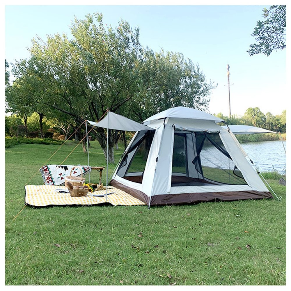 GLJTUO 4-Person Family Tunnel Tent with 2 Doors, 4 Windows and Porch