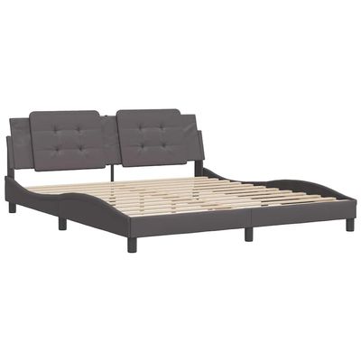 vidaXL Bed Frame Without Mattress Zadar Gray 180 x 200 cm Faux Leather