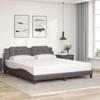 vidaXL Bed Frame Without Mattress Zadar Gray 180 x 200 cm Faux Leather view 2