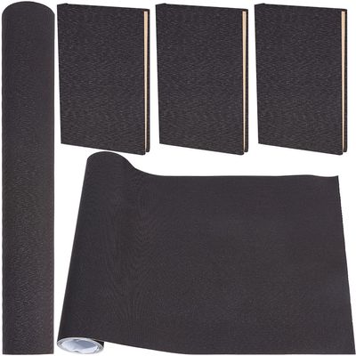 craspire 200 x 42 cm Black Self-Adhesive Book Cloth for Bookbinding