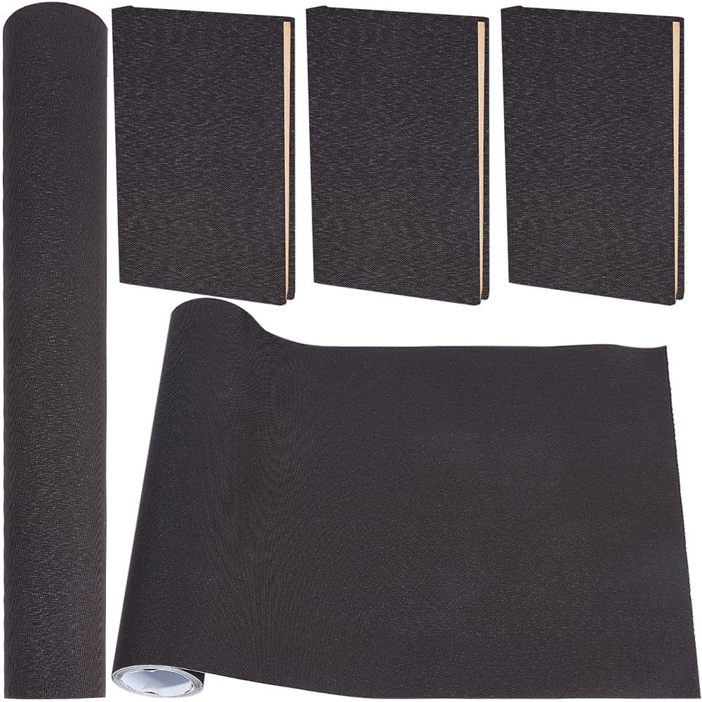 craspire 200 x 42 cm Black Self-Adhesive Book Cloth for Bookbinding