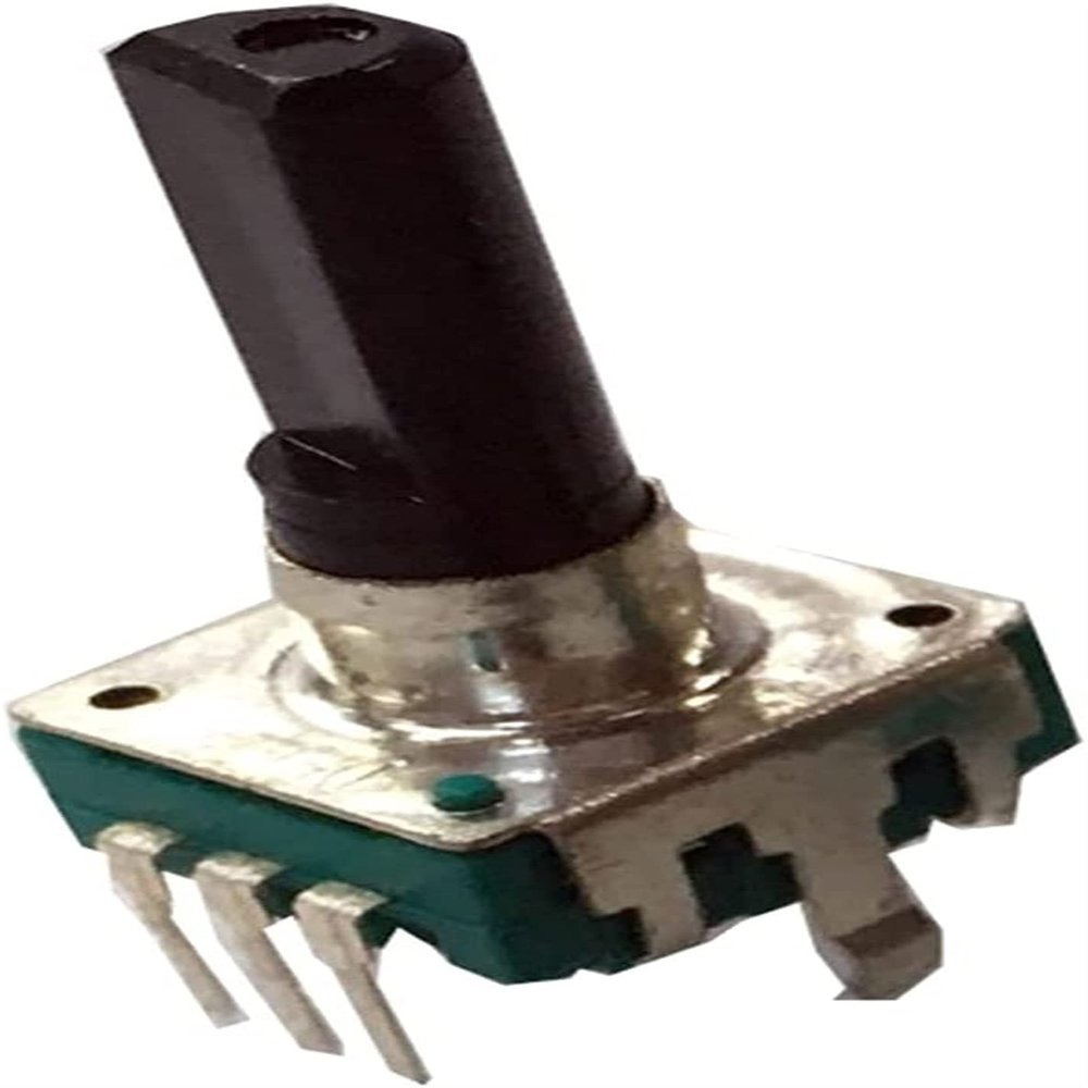 RFXOGTYFZ 5-Pack 360° Rotary Switch Encoders, EC12/RE12, 5-Pin, 24 Positions, Pushbutton, 12.5 mm Handle