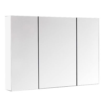 Wall-Mounted Bathroom Medicine Cabinet with 3 Mirrored Doors, Frameless Mirrors, Shelves, Recessed or Surface Mount, 39 in W x 27 in H x 5 in D
