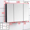 Wall-Mounted Bathroom Medicine Cabinet with 3 Mirrored Doors, Frameless Mirrors, Shelves, Recessed or Surface Mount, 39 in W x 27 in H x 5 in D view 2