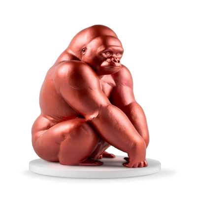 Lladró Limited Edition Gorilla Metallic Red Sculpture #9747