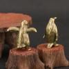 JUDUOYANXIAN Bookshelf Decor, Brass Standing Penguin Statue, 3 x 2.6 cm view 2