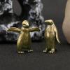 JUDUOYANXIAN Bookshelf Decor, Brass Standing Penguin Statue, 3 x 2.6 cm view 3